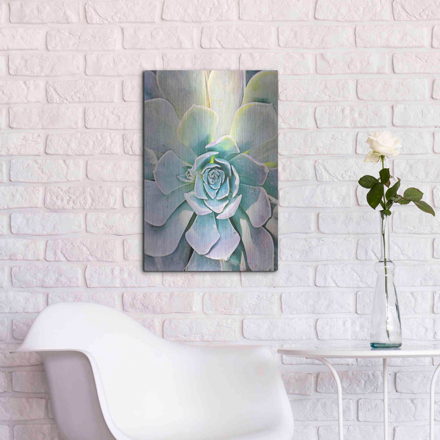 Luxe Metal Art 'Unique Succulent' by Irena Orlov, Metal Wall Art,16x24