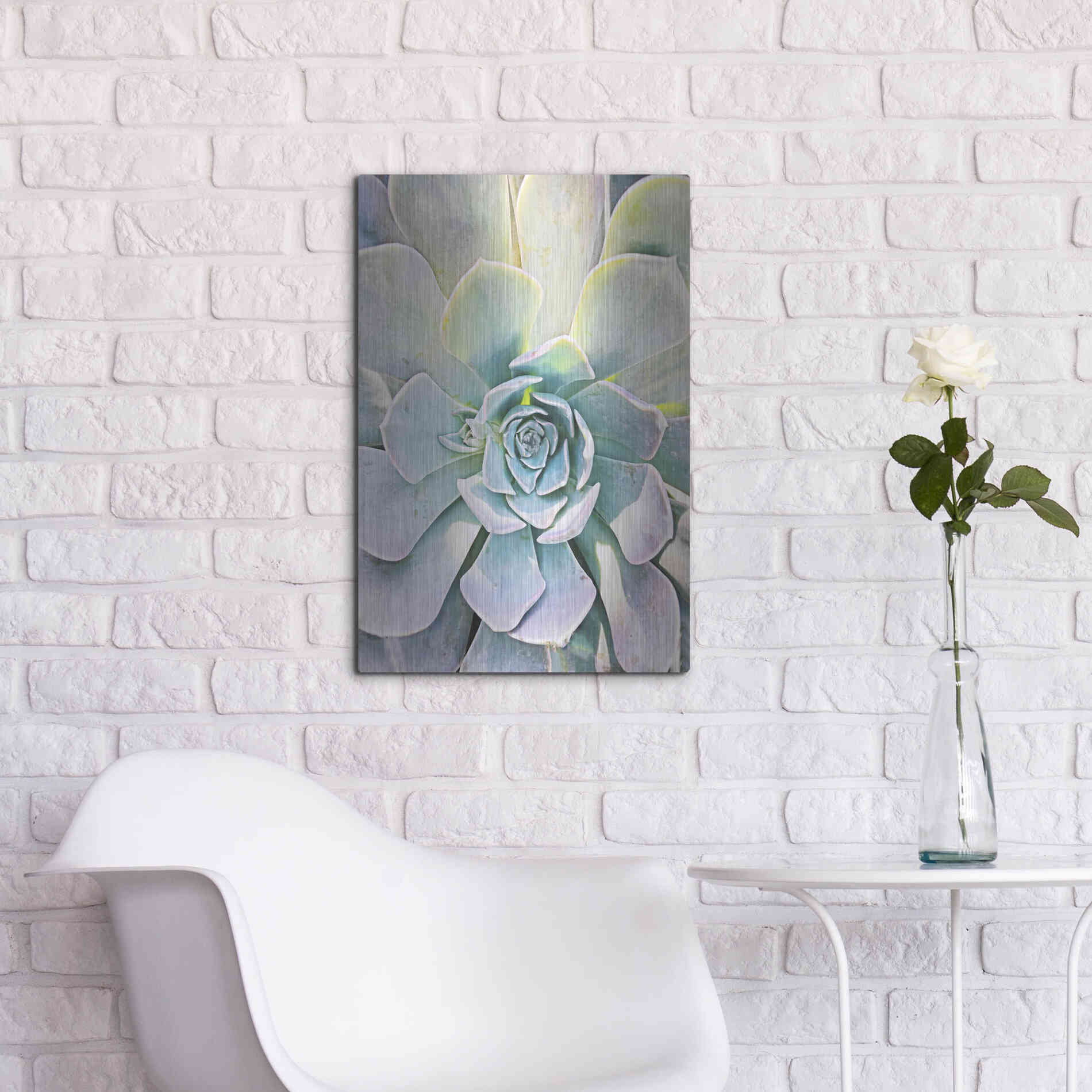 Luxe Metal Art 'Unique Succulent' by Irena Orlov, Metal Wall Art,16x24