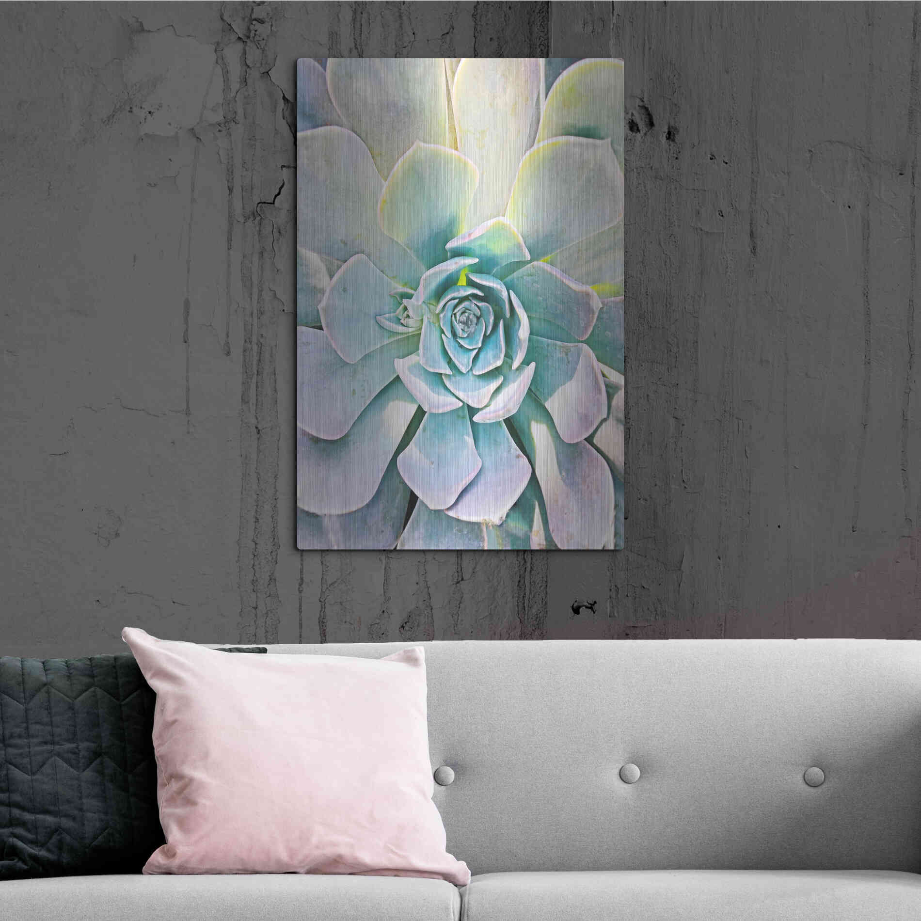 Luxe Metal Art 'Unique Succulent' by Irena Orlov, Metal Wall Art,24x36