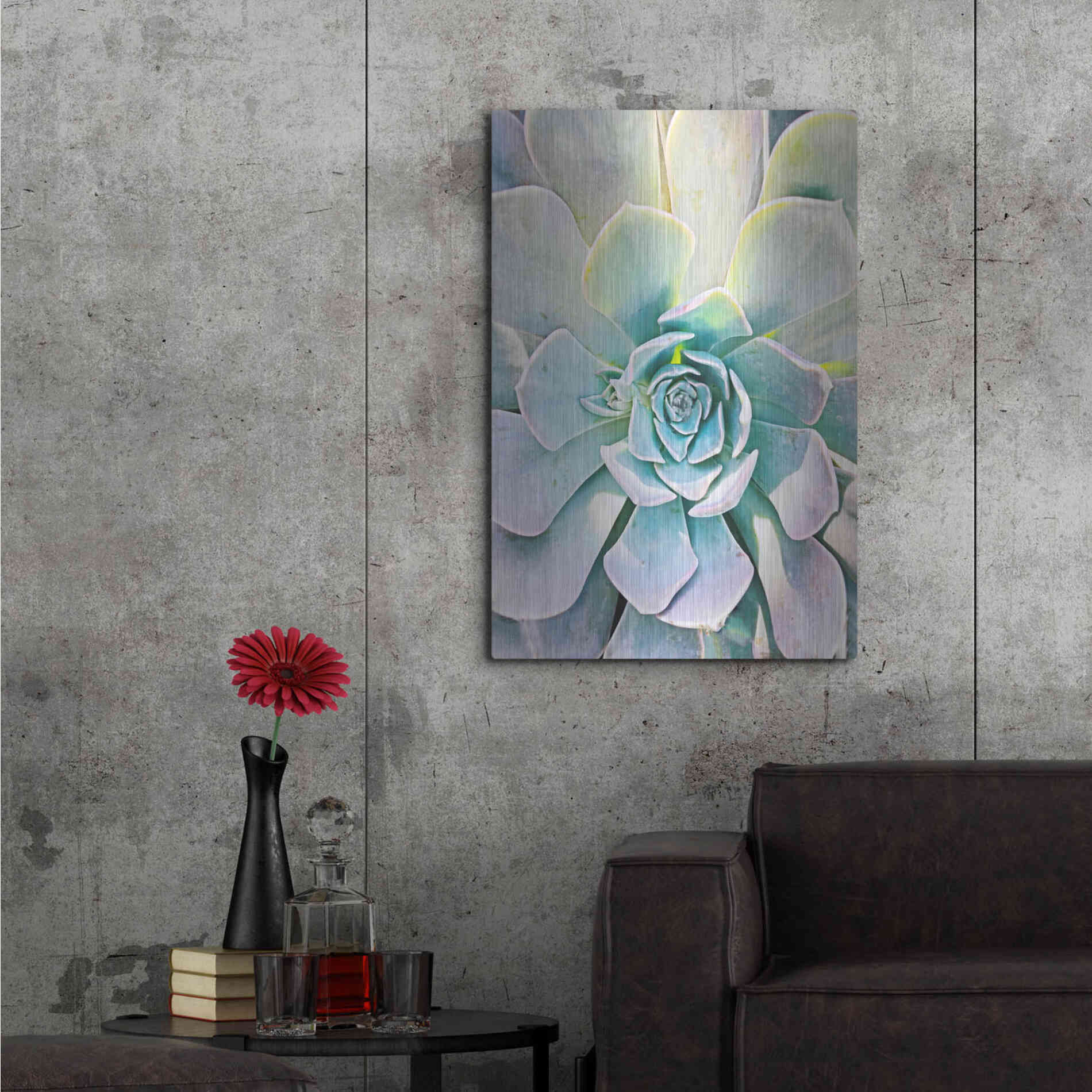 Luxe Metal Art 'Unique Succulent' by Irena Orlov, Metal Wall Art,24x36