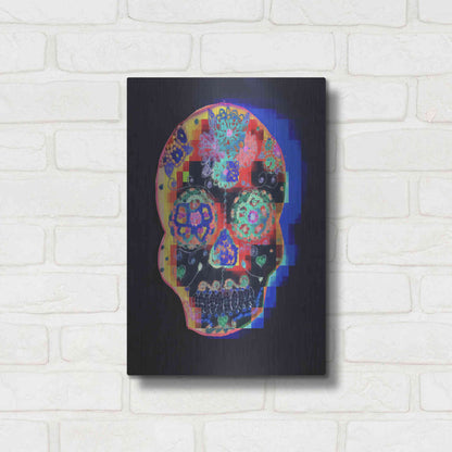 Luxe Metal Art 'Colorful Skull' by Irena Orlov, Metal Wall Art,12x16