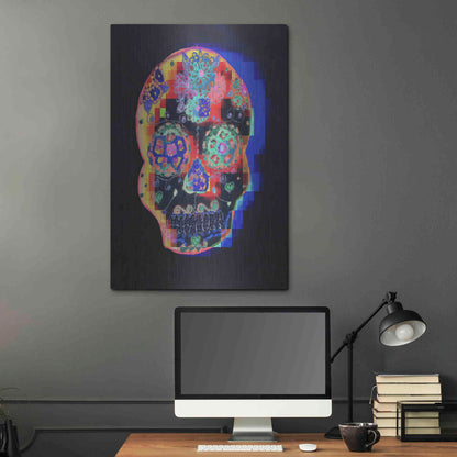 Luxe Metal Art 'Colorful Skull' by Irena Orlov, Metal Wall Art,24x36