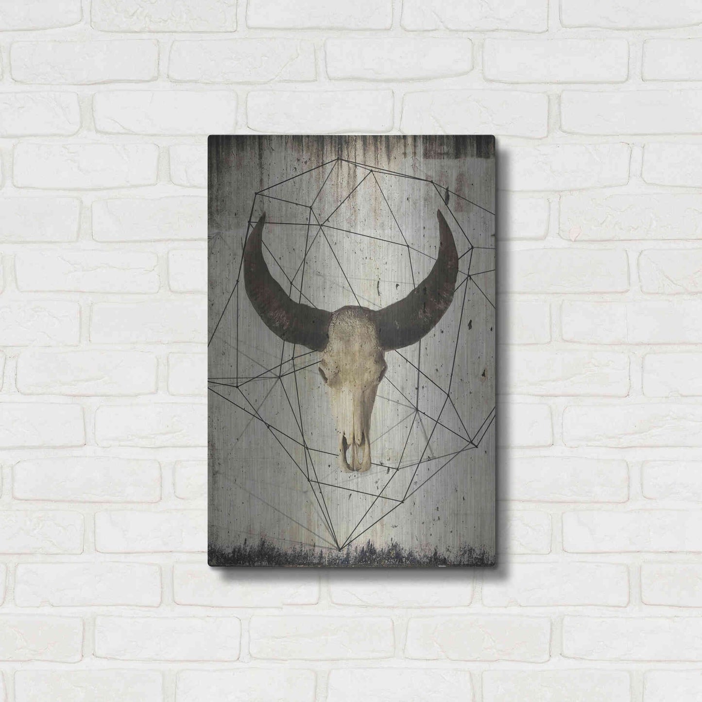Luxe Metal Art 'Buffalo Skull' by Irena Orlov, Metal Wall Art,16x24