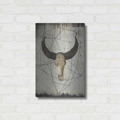 Luxe Metal Art 'Buffalo Skull' by Irena Orlov, Metal Wall Art,16x24