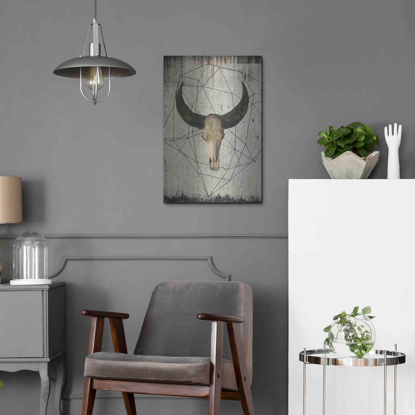 Luxe Metal Art 'Buffalo Skull' by Irena Orlov, Metal Wall Art,16x24