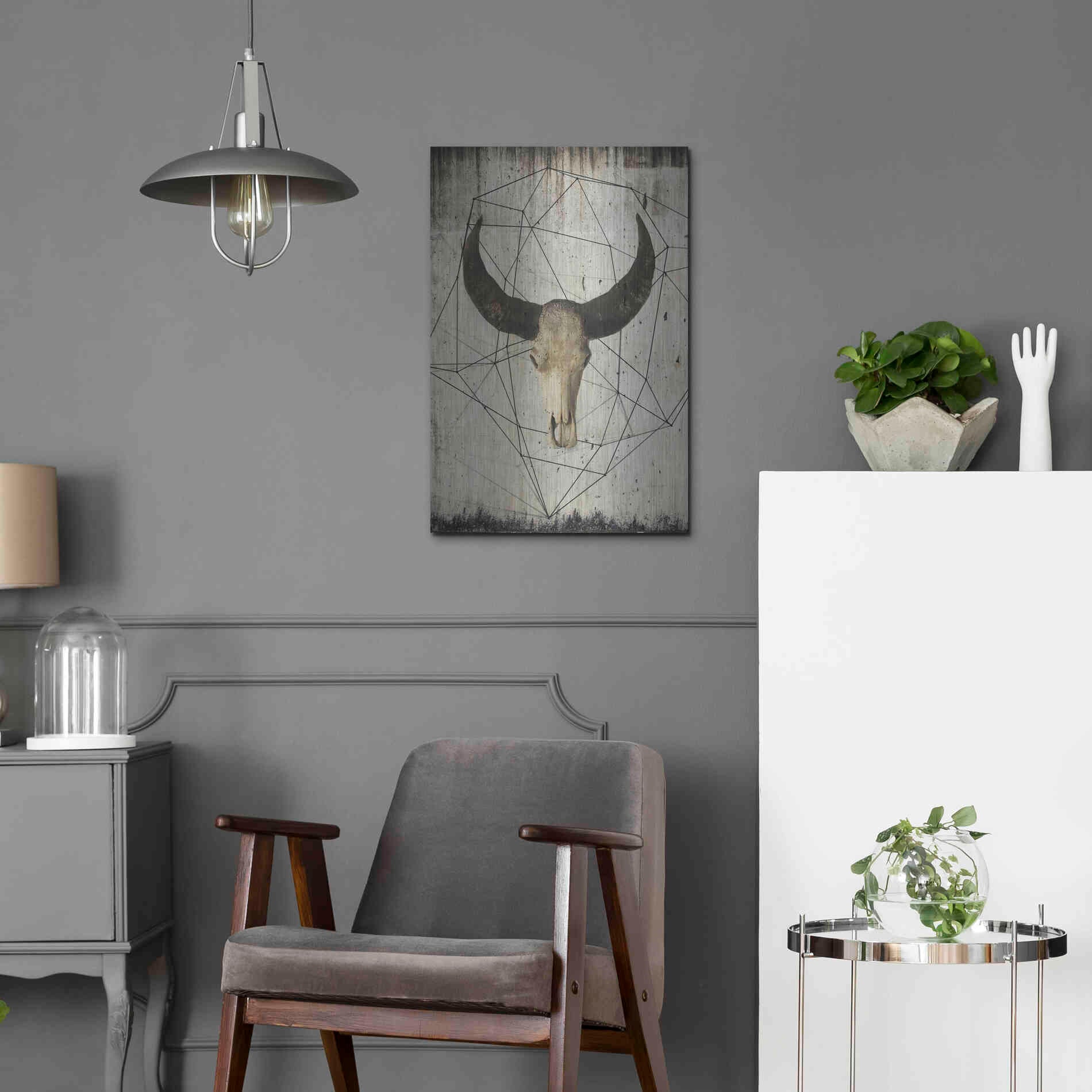 Luxe Metal Art 'Buffalo Skull' by Irena Orlov, Metal Wall Art,16x24