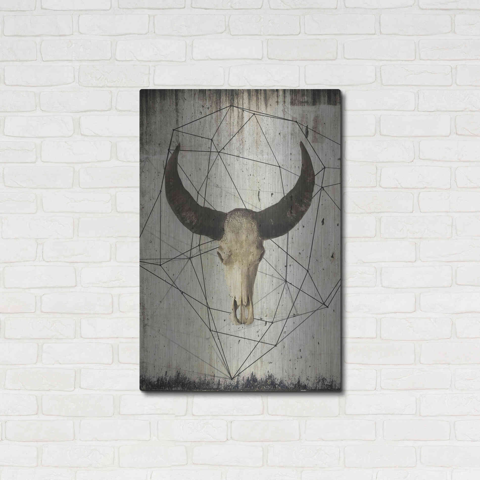 Luxe Metal Art 'Buffalo Skull' by Irena Orlov, Metal Wall Art,24x36