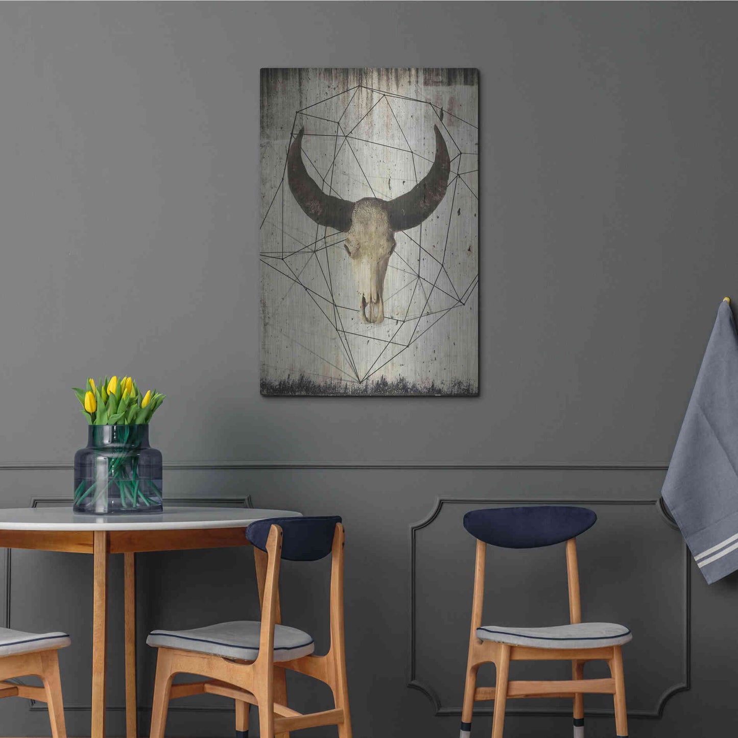 Luxe Metal Art 'Buffalo Skull' by Irena Orlov, Metal Wall Art,24x36