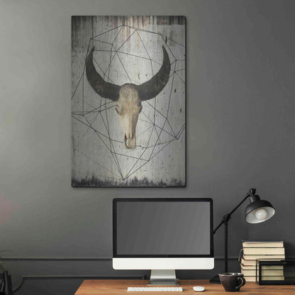 Luxe Metal Art 'Buffalo Skull' by Irena Orlov, Metal Wall Art,24x36