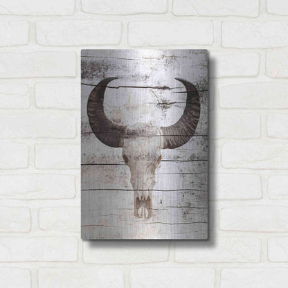 Luxe Metal Art 'Bullock Skull' by Irena Orlov, Metal Wall Art,12x16