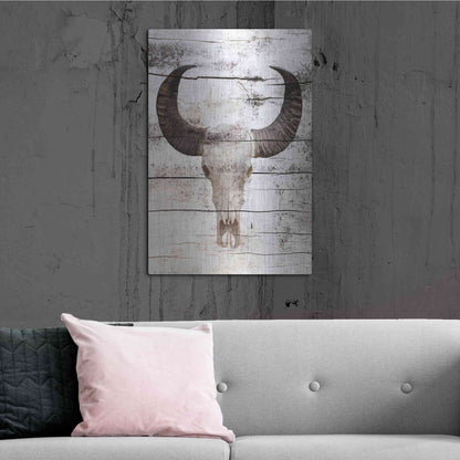 Luxe Metal Art 'Bullock Skull' by Irena Orlov, Metal Wall Art,24x36