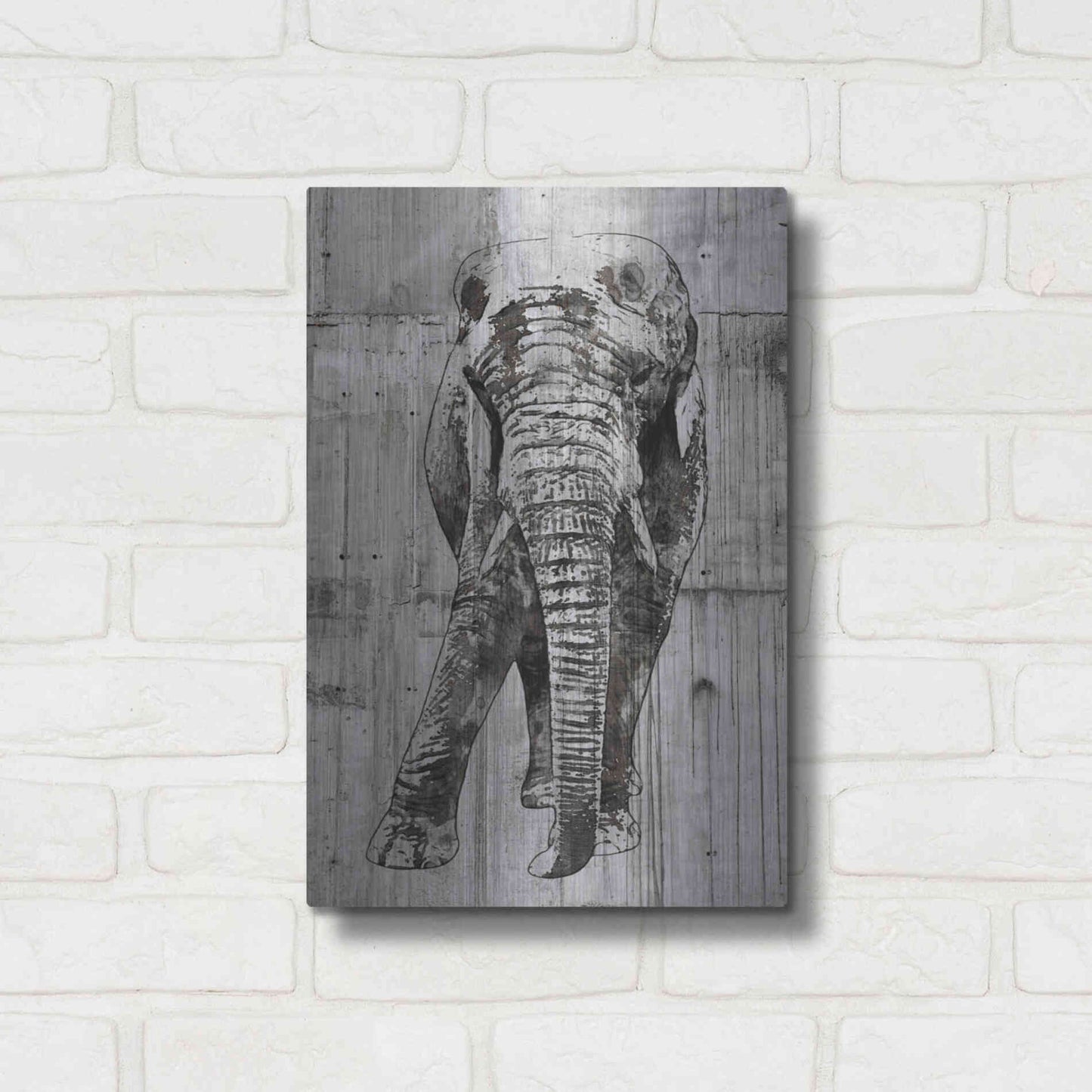 Luxe Metal Art 'ELEPHANT Portrait' by Irena Orlov, Metal Wall Art,12x16