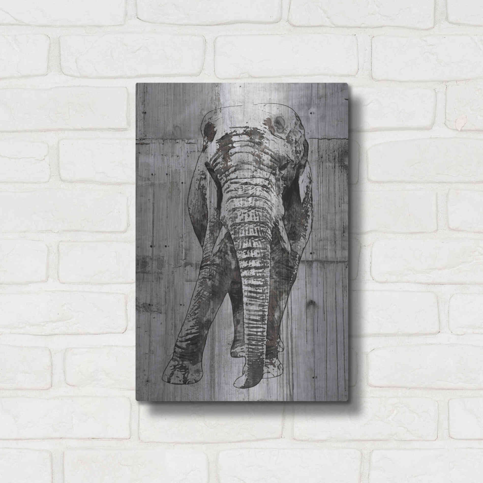 Luxe Metal Art 'ELEPHANT Portrait' by Irena Orlov, Metal Wall Art,12x16