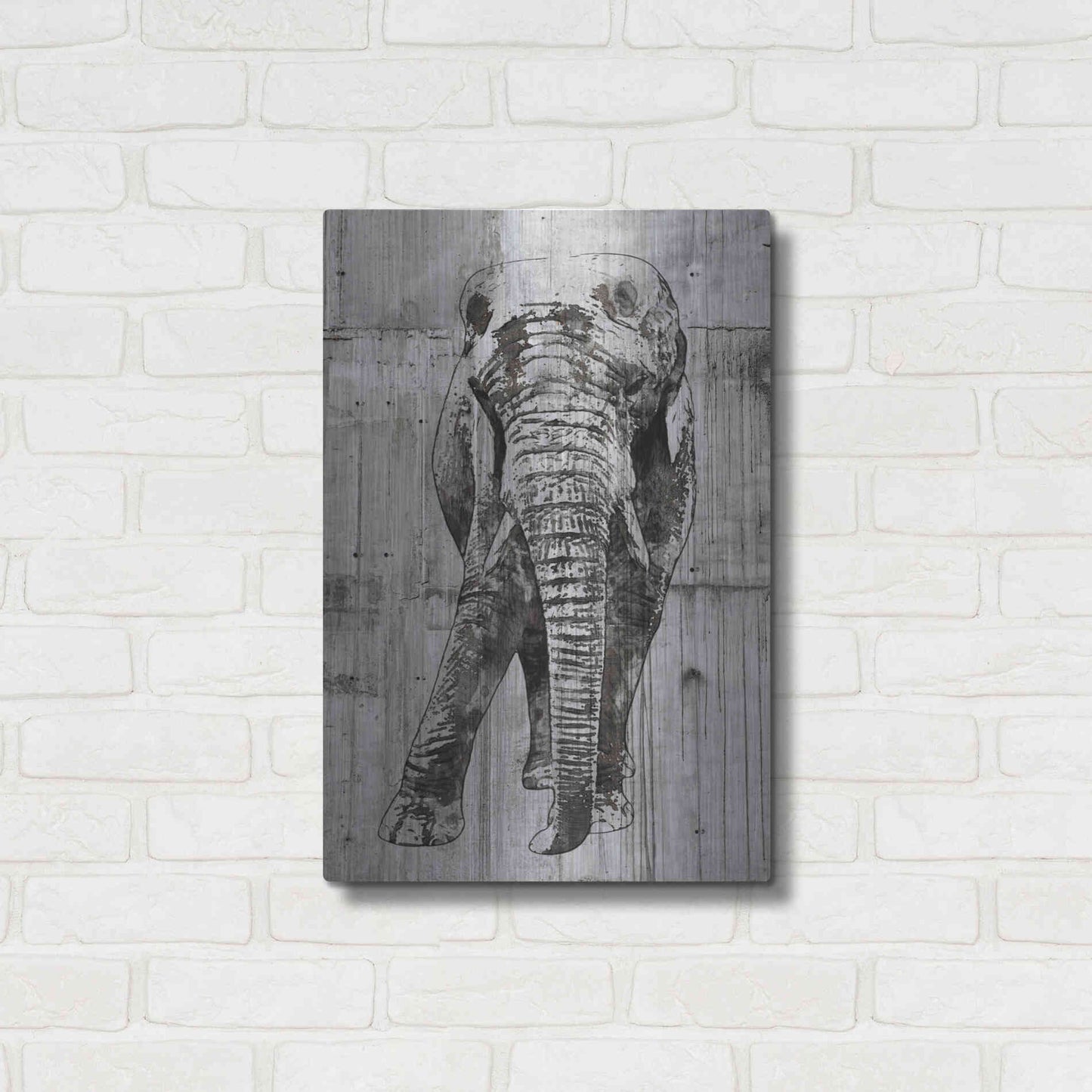 Luxe Metal Art 'ELEPHANT Portrait' by Irena Orlov, Metal Wall Art,16x24