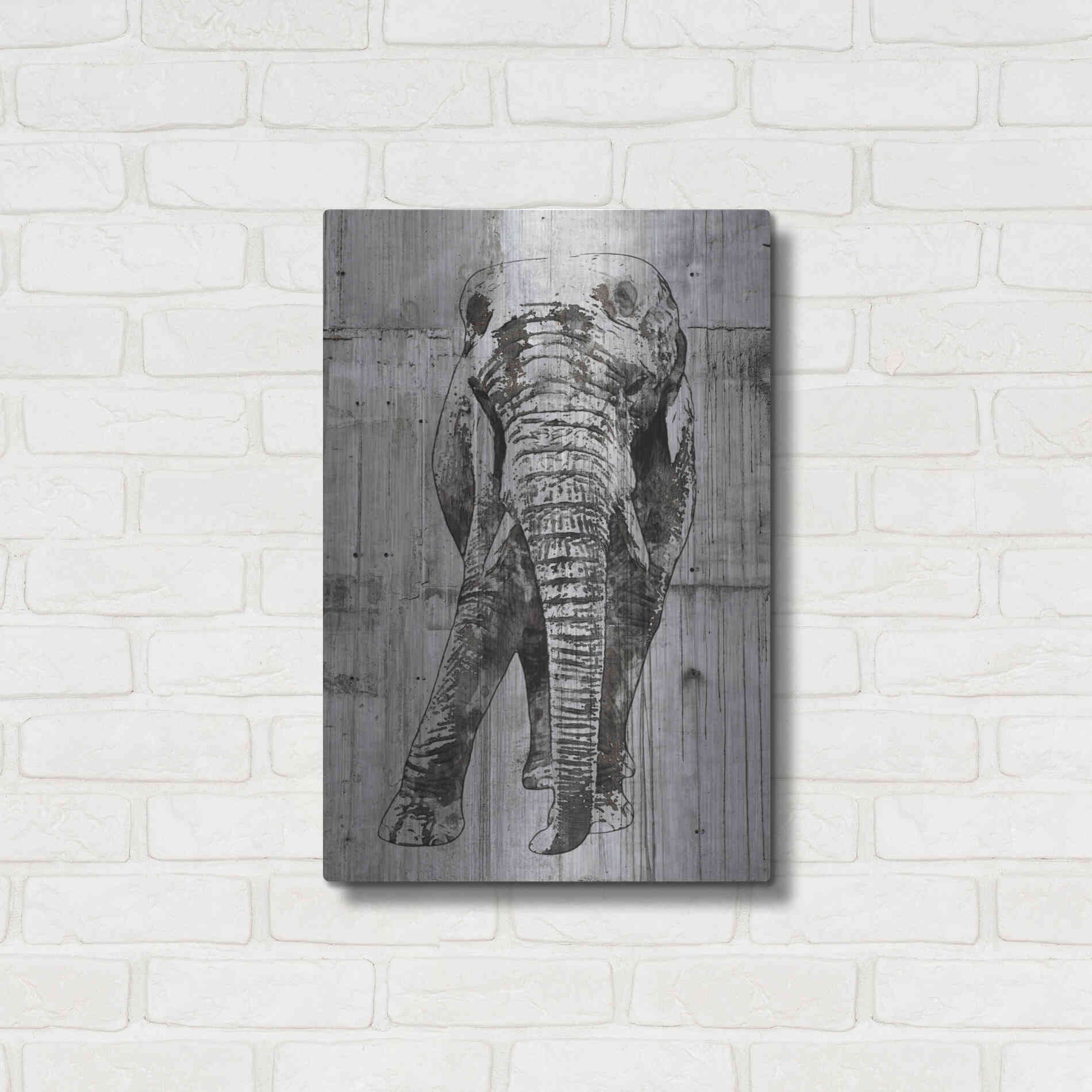 Luxe Metal Art 'ELEPHANT Portrait' by Irena Orlov, Metal Wall Art,16x24