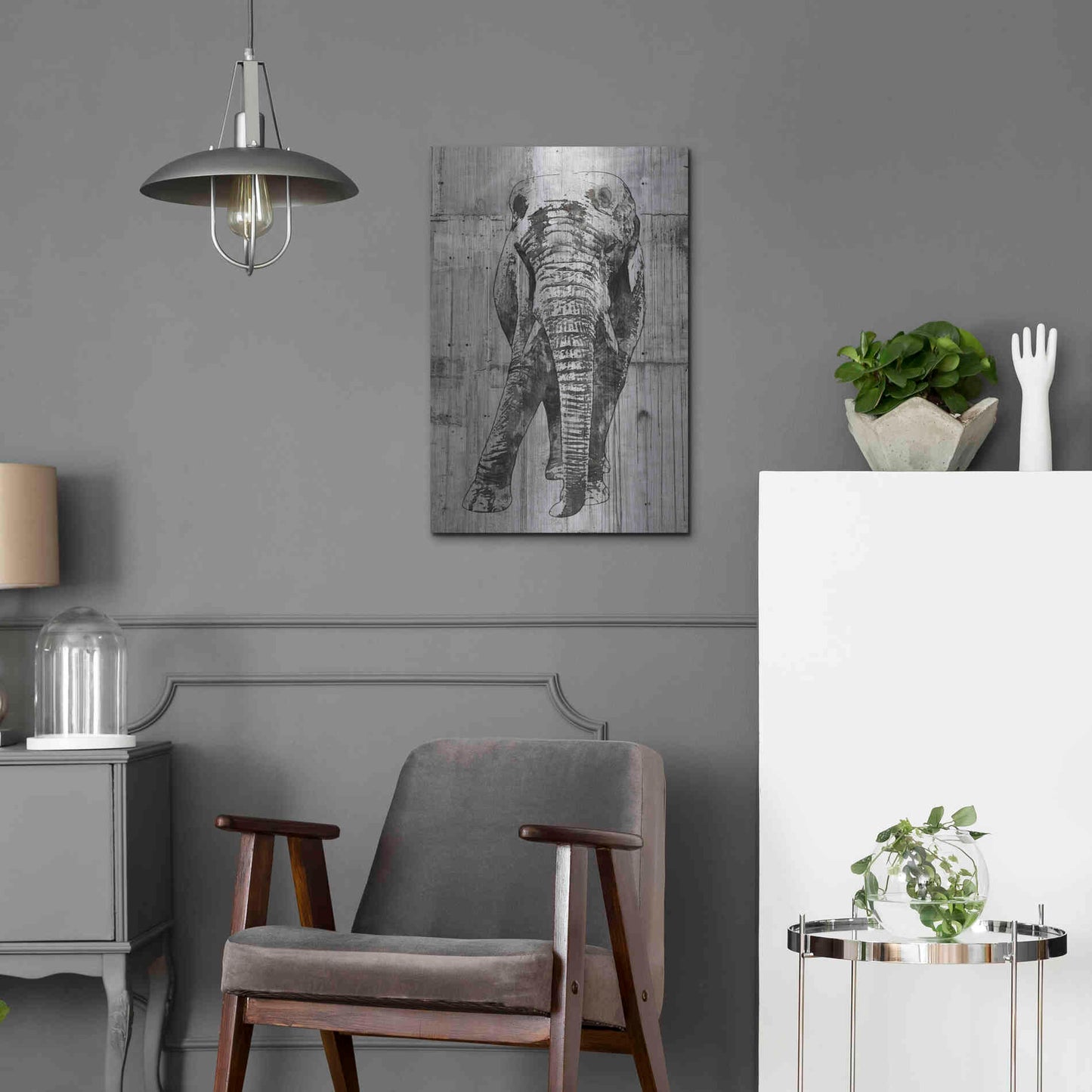 Luxe Metal Art 'ELEPHANT Portrait' by Irena Orlov, Metal Wall Art,16x24