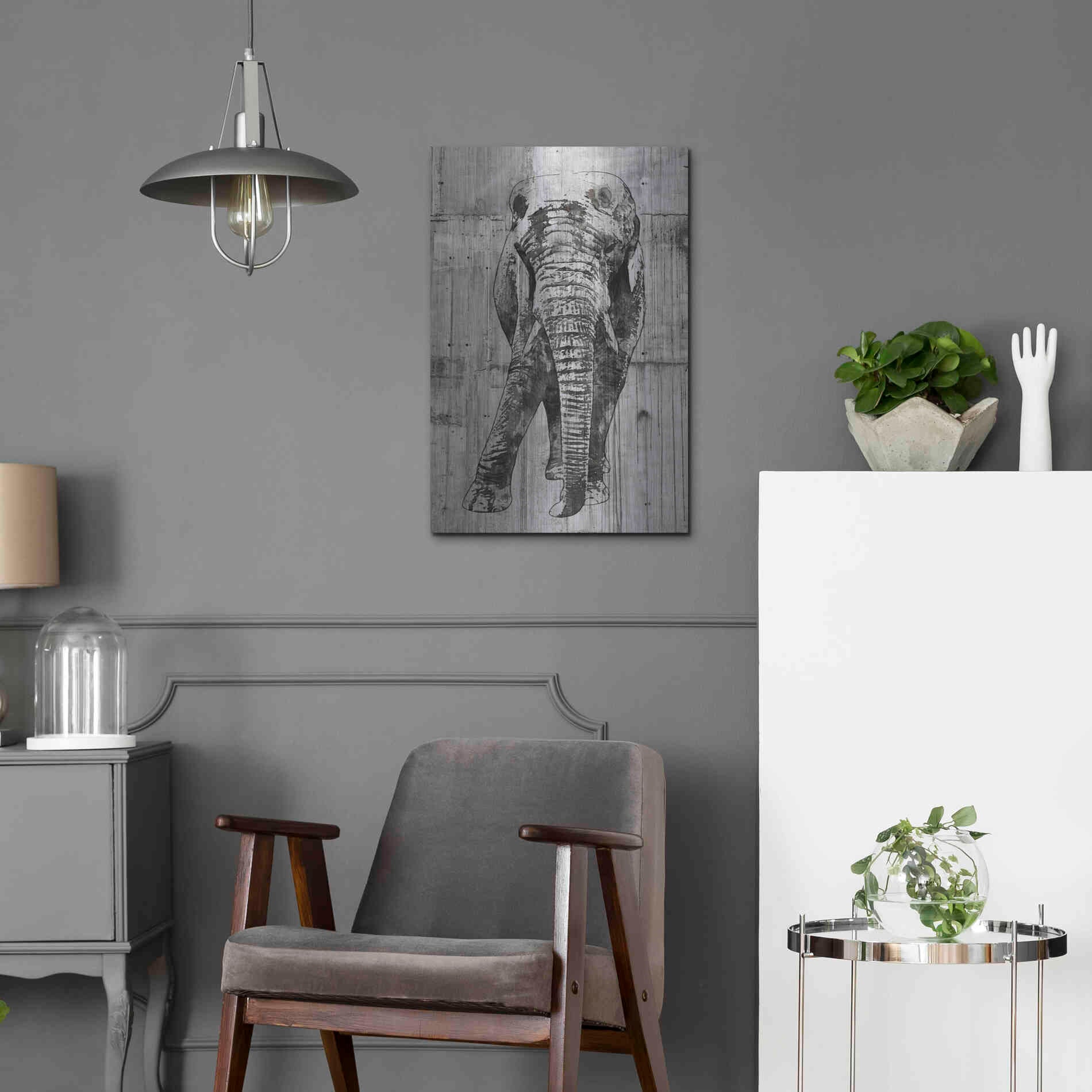 Luxe Metal Art 'ELEPHANT Portrait' by Irena Orlov, Metal Wall Art,16x24