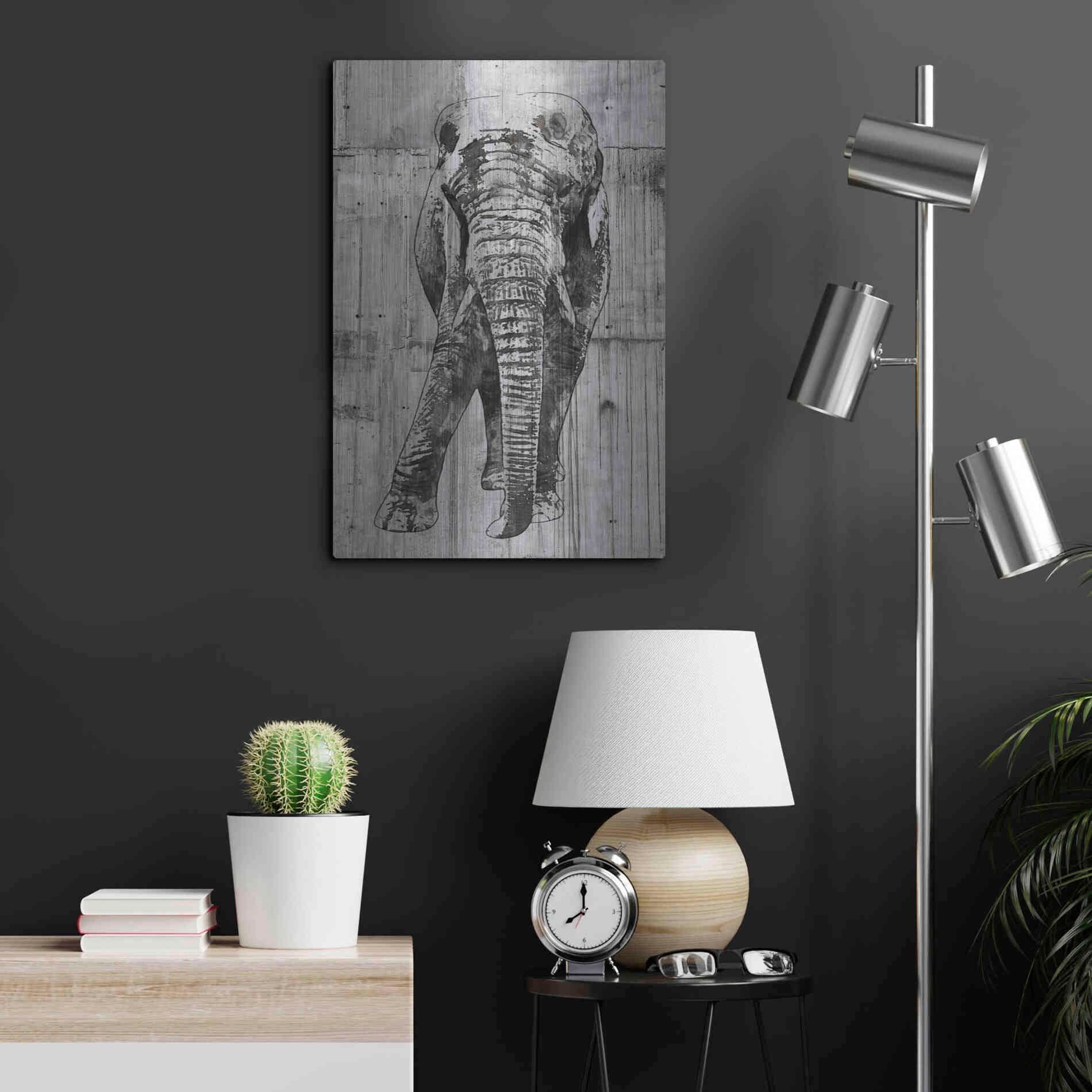 Luxe Metal Art 'ELEPHANT Portrait' by Irena Orlov, Metal Wall Art,16x24