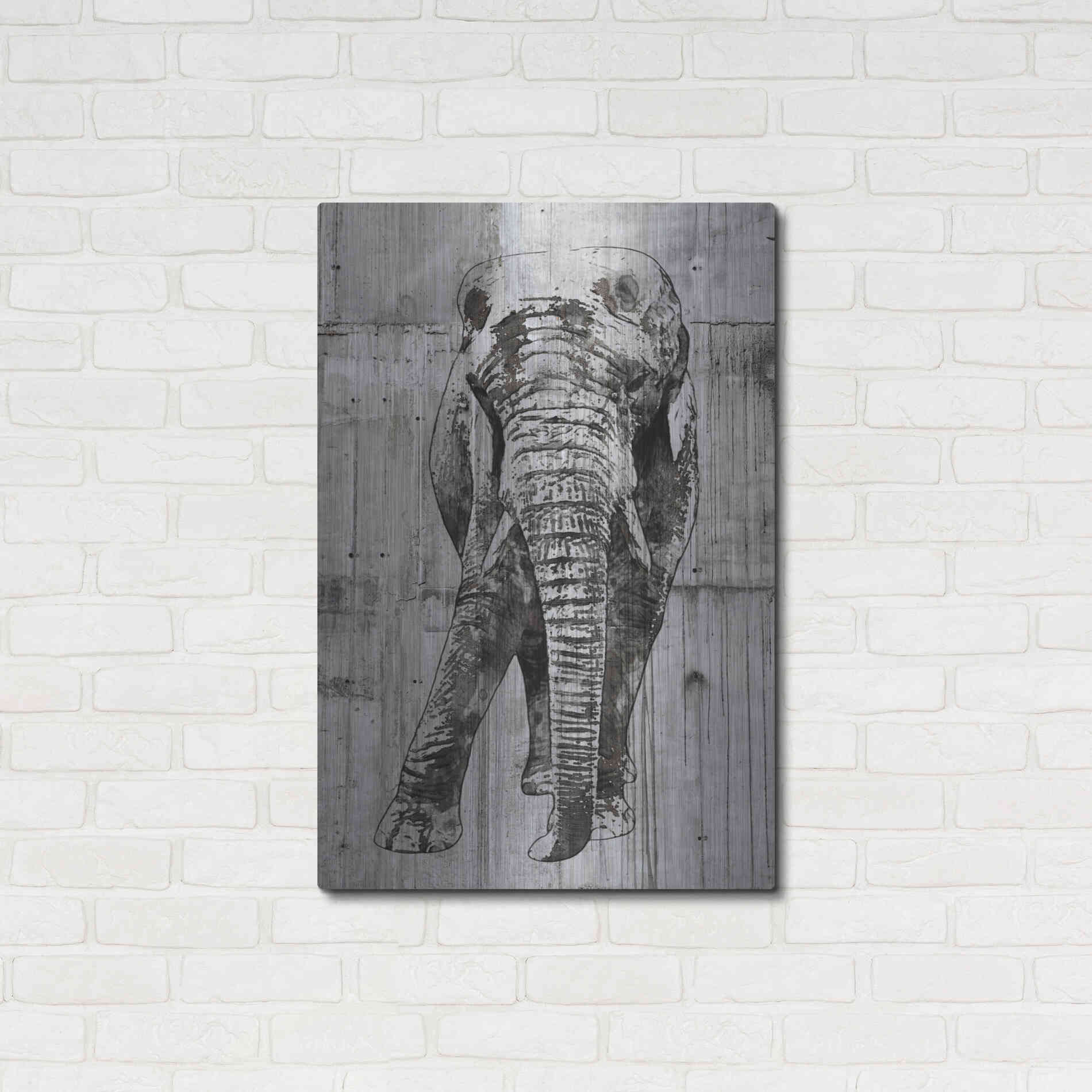 Luxe Metal Art 'ELEPHANT Portrait' by Irena Orlov, Metal Wall Art,24x36