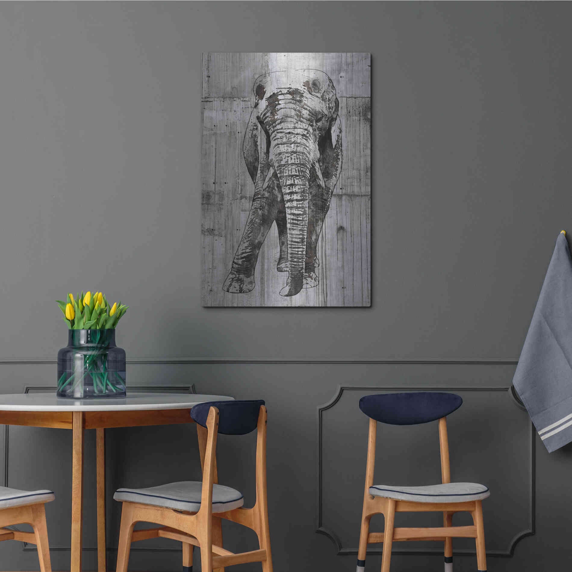 Luxe Metal Art 'ELEPHANT Portrait' by Irena Orlov, Metal Wall Art,24x36