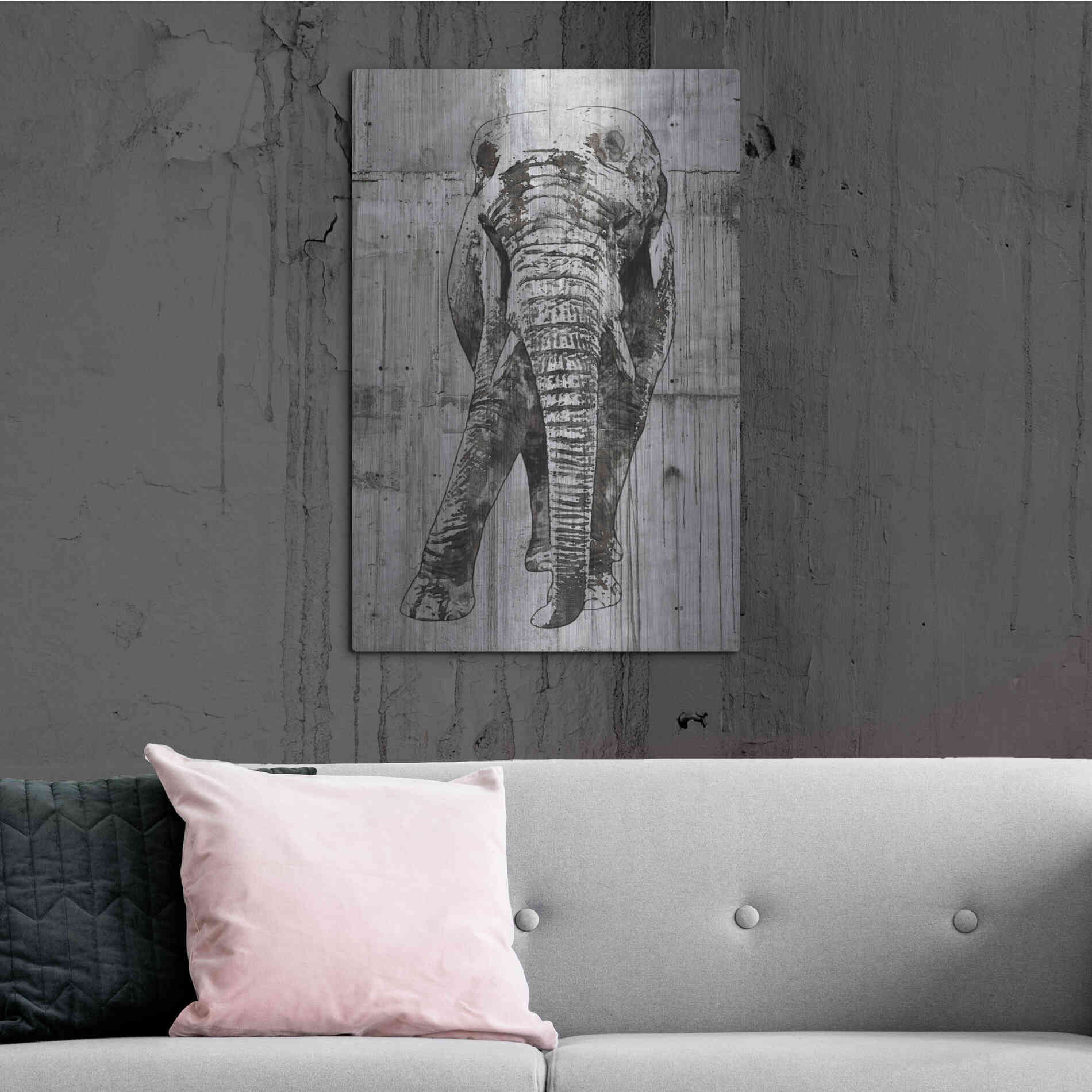 Luxe Metal Art 'ELEPHANT Portrait' by Irena Orlov, Metal Wall Art,24x36