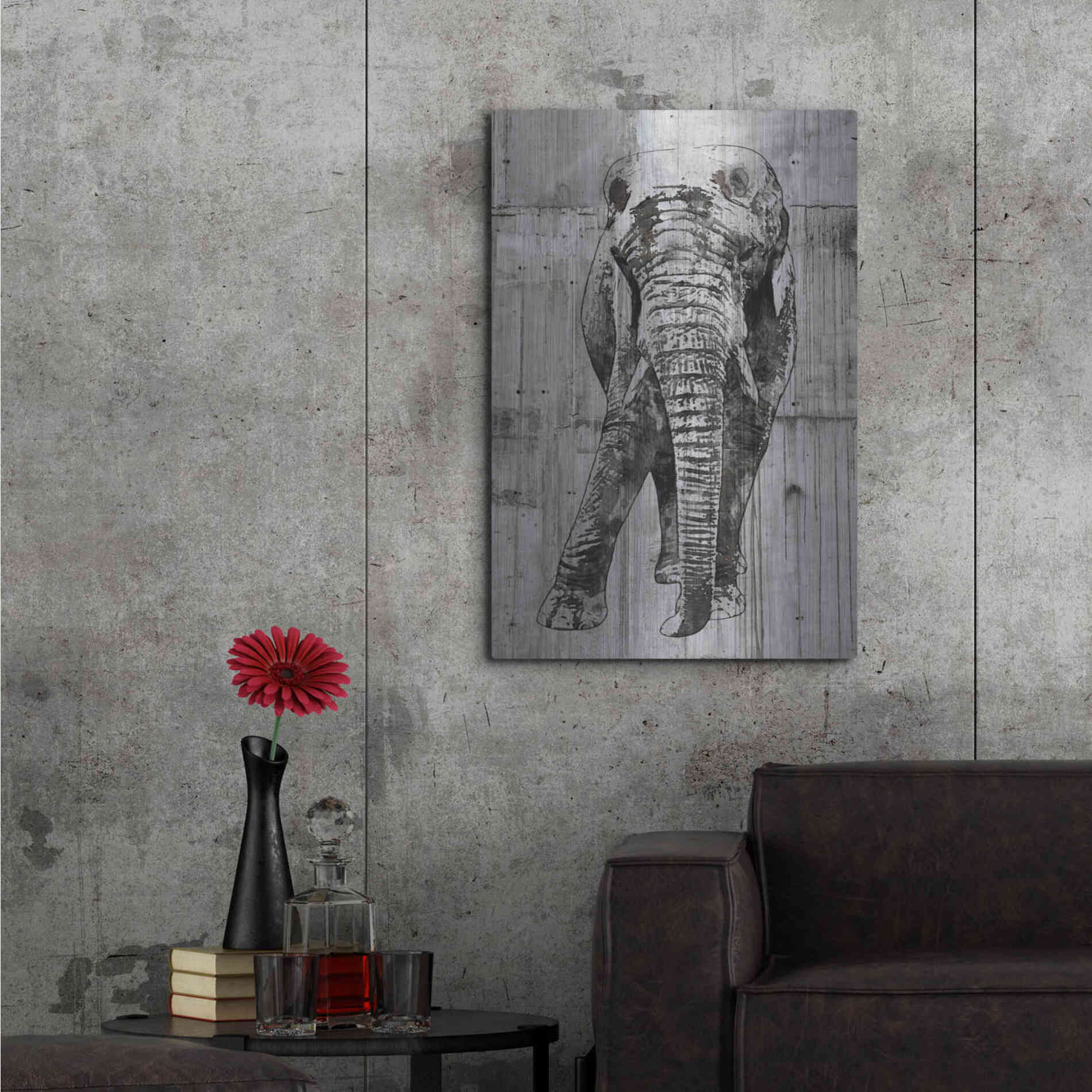Luxe Metal Art 'ELEPHANT Portrait' by Irena Orlov, Metal Wall Art,24x36
