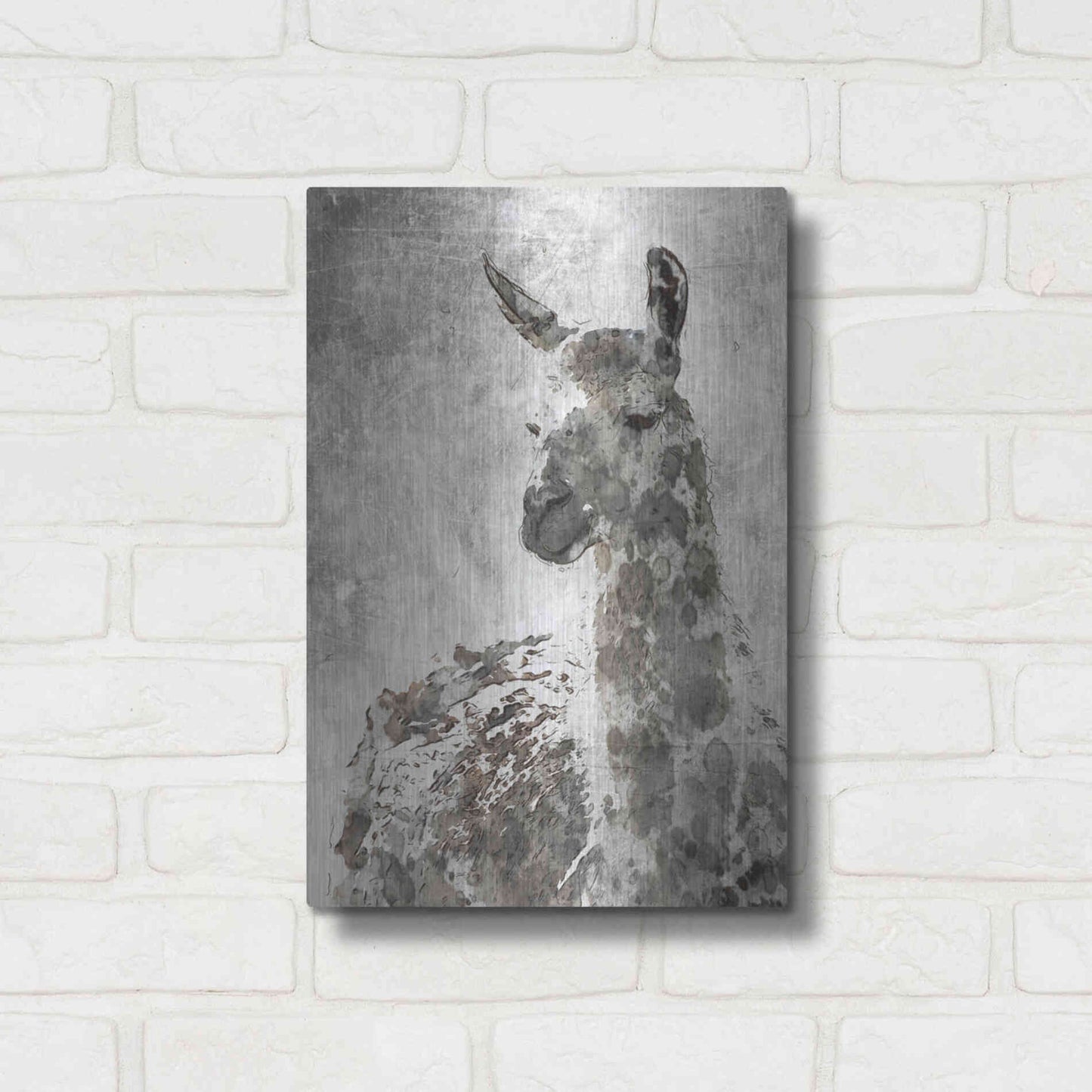 Luxe Metal Art 'Llama' by Irena Orlov, Metal Wall Art,12x16