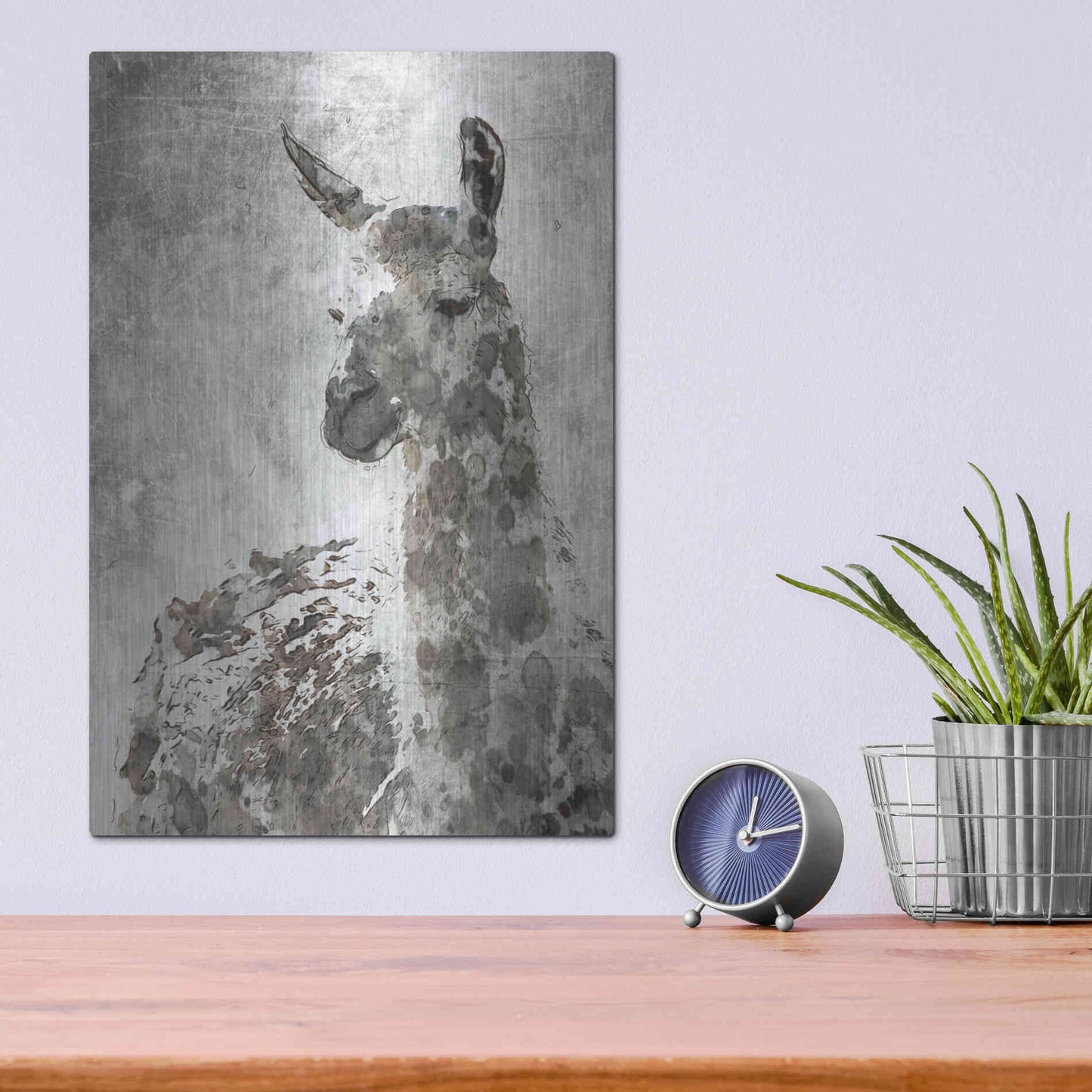 Luxe Metal Art 'Llama' by Irena Orlov, Metal Wall Art,12x16