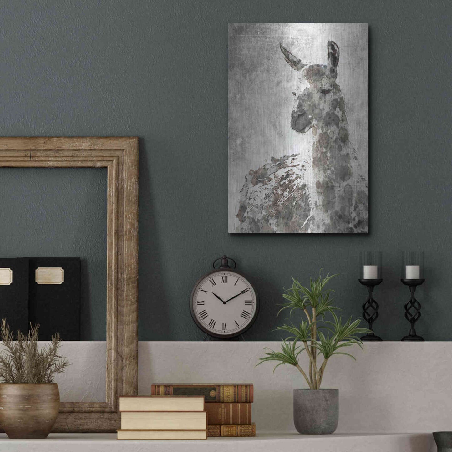 Luxe Metal Art 'Llama' by Irena Orlov, Metal Wall Art,12x16