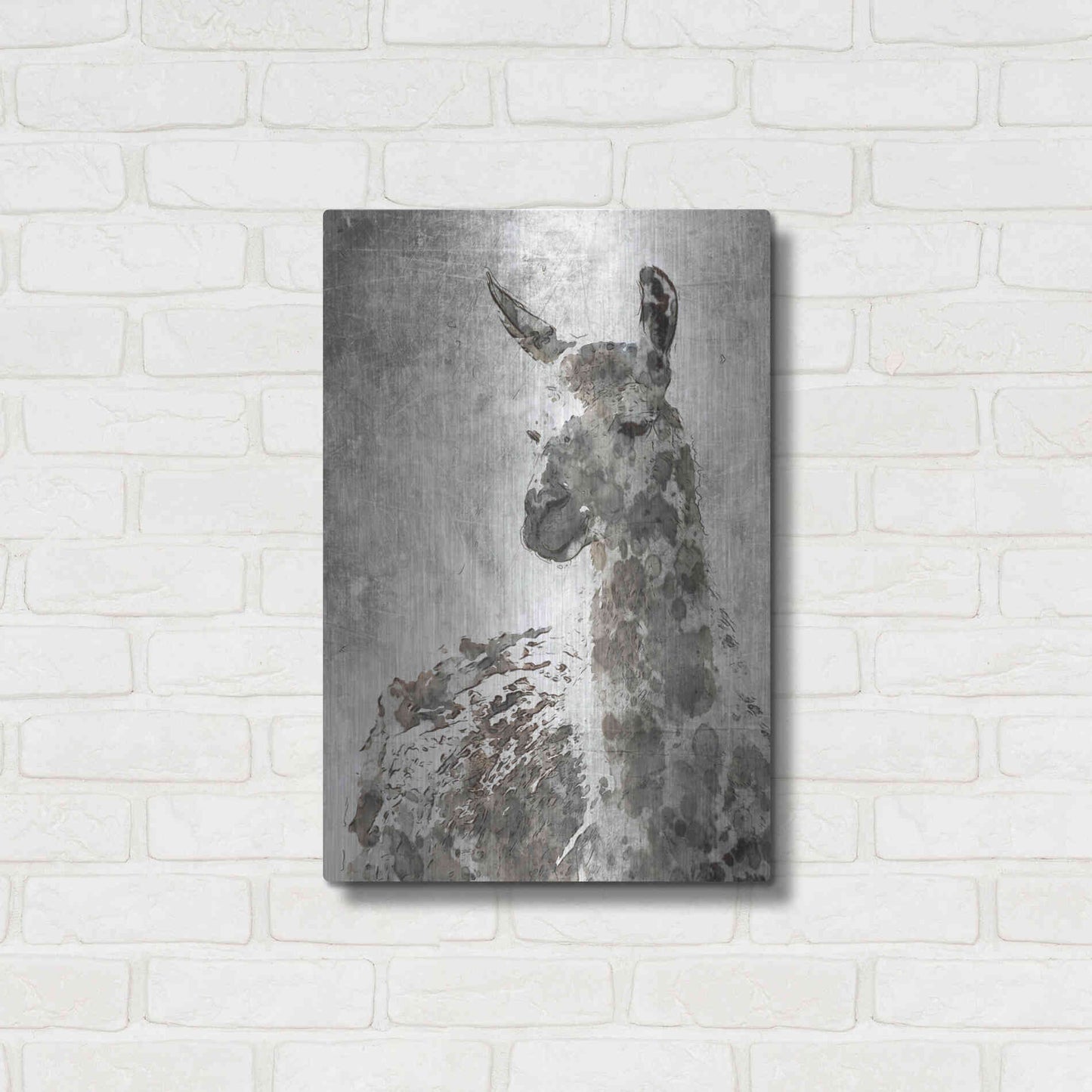 Luxe Metal Art 'Llama' by Irena Orlov, Metal Wall Art,16x24