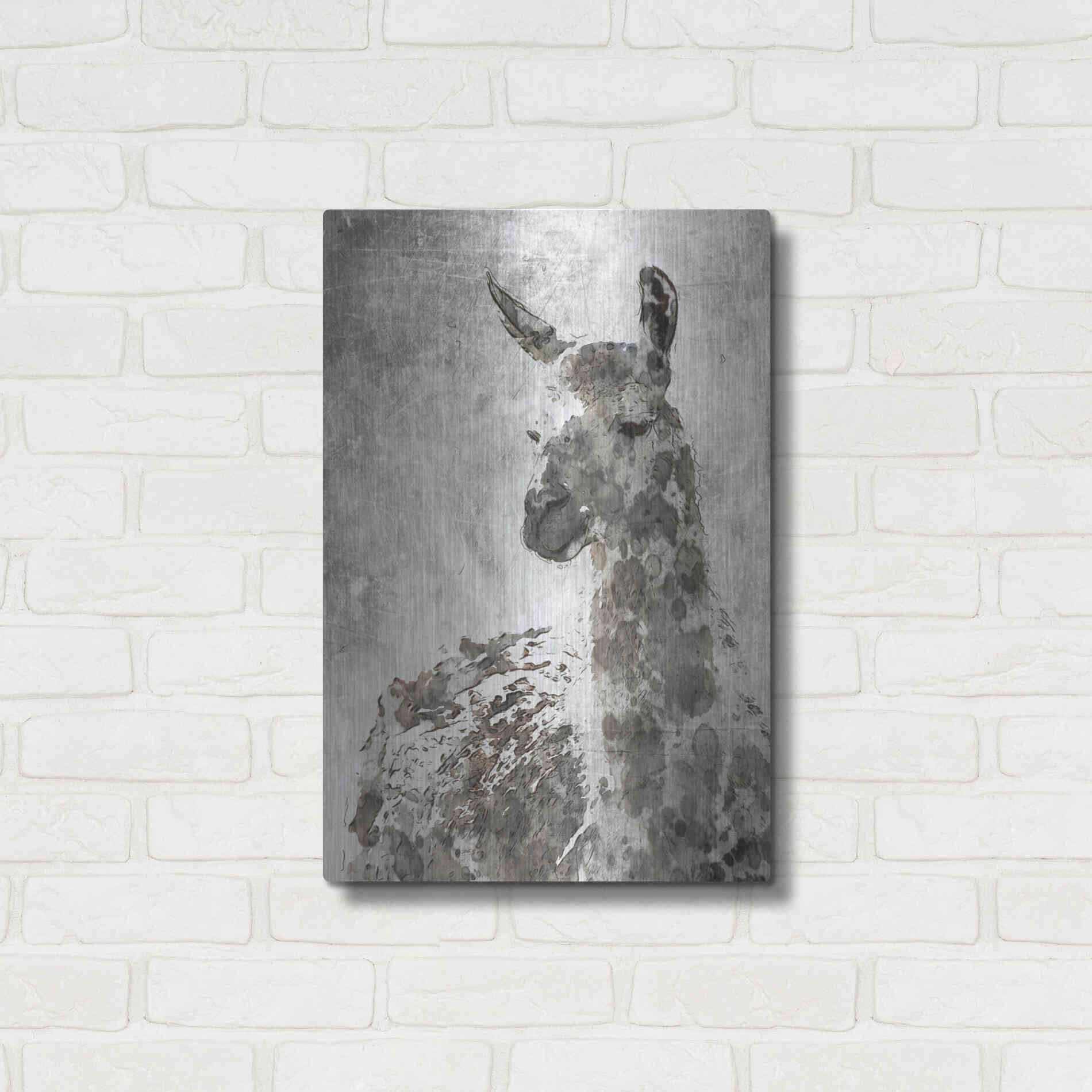 Luxe Metal Art 'Llama' by Irena Orlov, Metal Wall Art,16x24