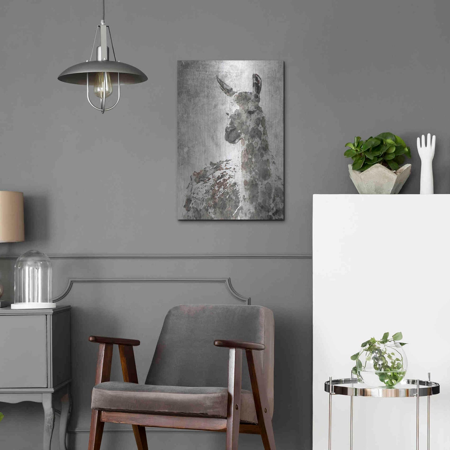 Luxe Metal Art 'Llama' by Irena Orlov, Metal Wall Art,16x24