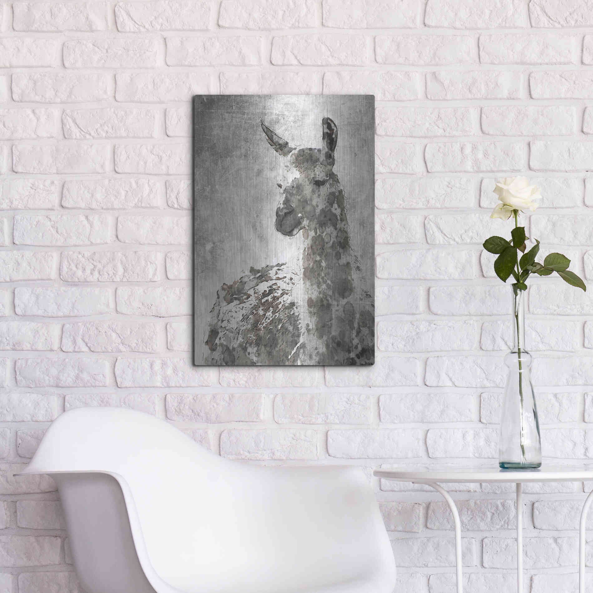 Luxe Metal Art 'Llama' by Irena Orlov, Metal Wall Art,16x24
