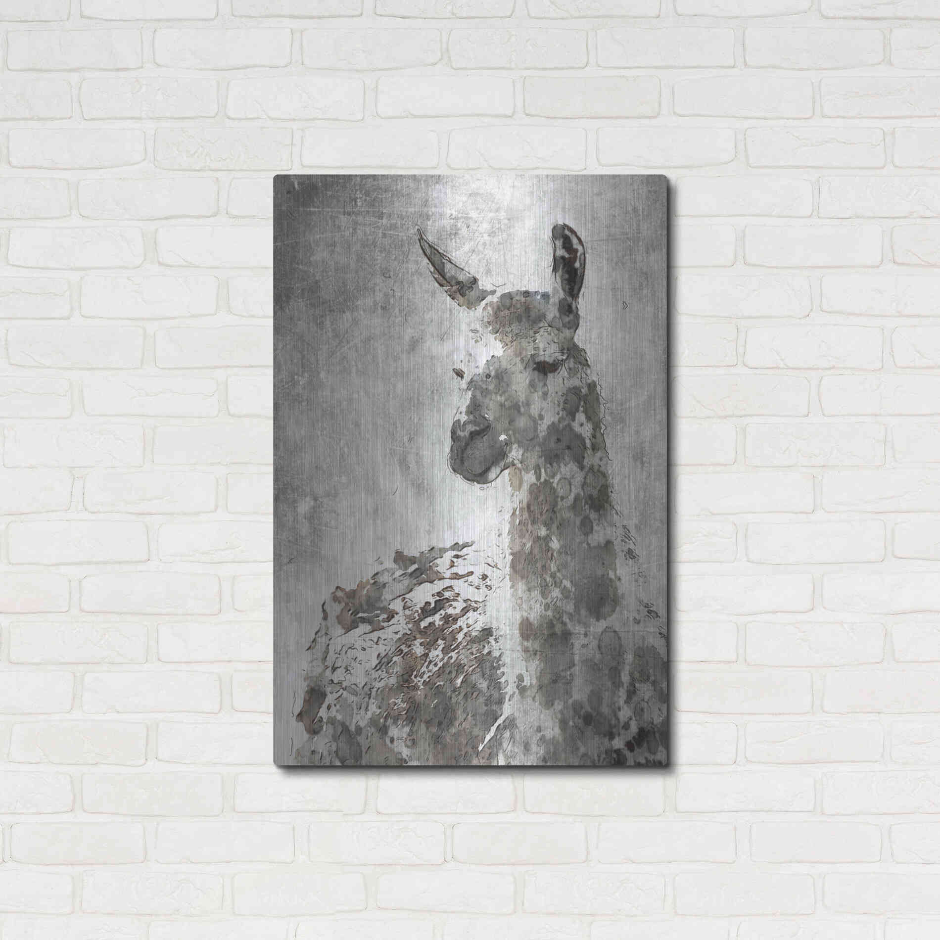 Luxe Metal Art 'Llama' by Irena Orlov, Metal Wall Art,24x36