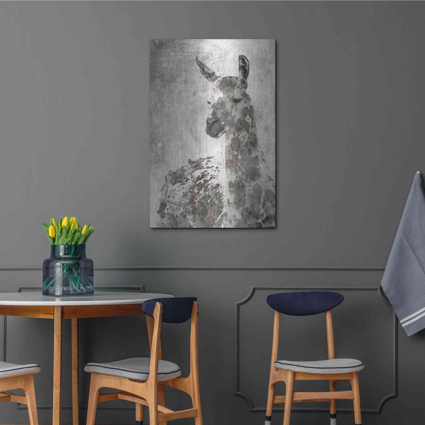Luxe Metal Art 'Llama' by Irena Orlov, Metal Wall Art,24x36