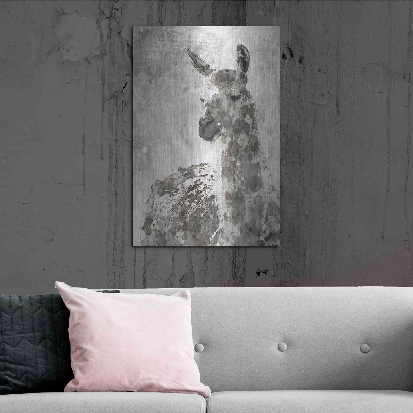 Luxe Metal Art 'Llama' by Irena Orlov, Metal Wall Art,24x36