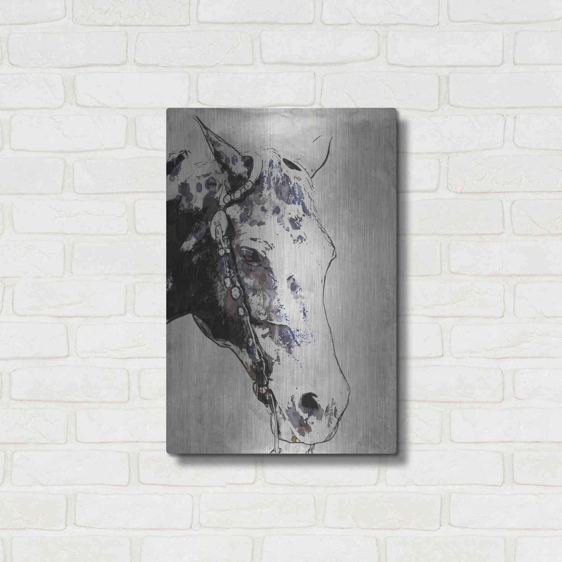 Luxe Metal Art 'Morgan Horse-Black Beauty' by Irena Orlov, Metal Wall Art,16x24