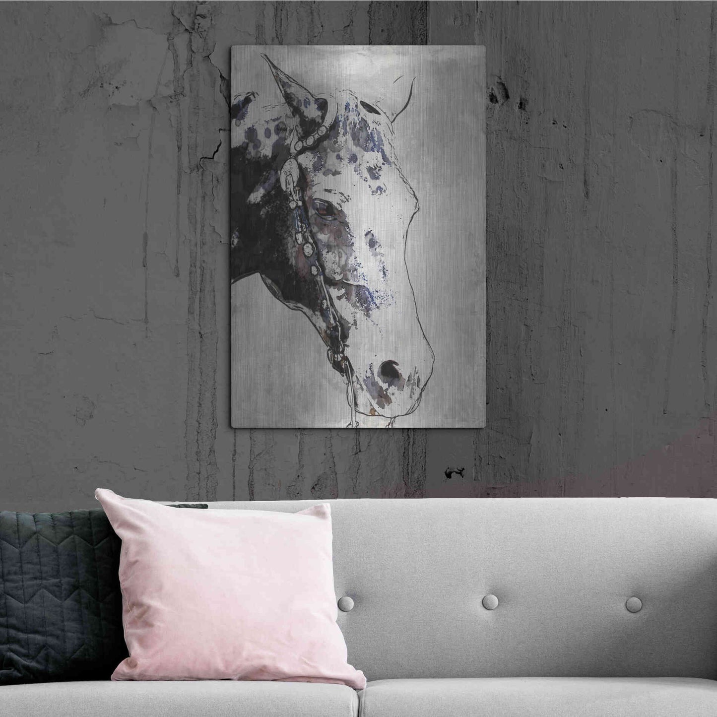 Luxe Metal Art 'Morgan Horse-Black Beauty' by Irena Orlov, Metal Wall Art,24x36