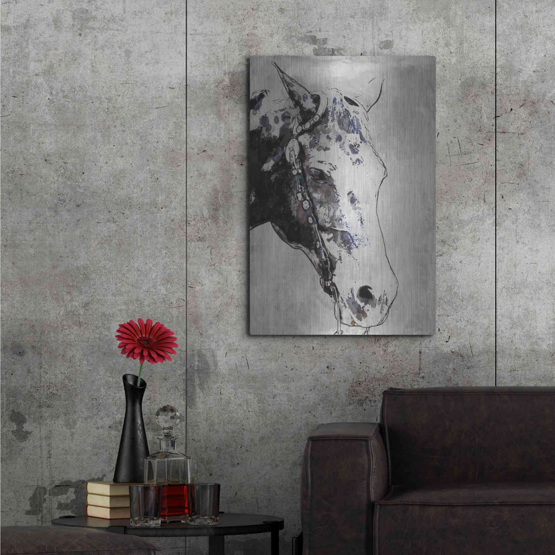 Luxe Metal Art 'Morgan Horse-Black Beauty' by Irena Orlov, Metal Wall Art,24x36