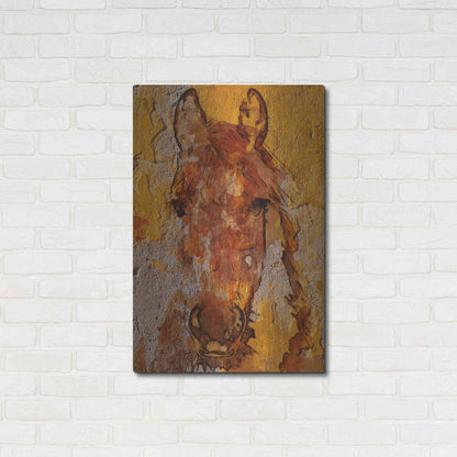 Luxe Metal Art 'Yellow Horse' by Irena Orlov, Metal Wall Art,24x36