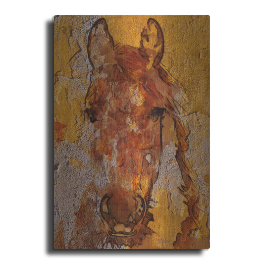 Luxe Metal Art 'Yellow Horse' by Irena Orlov, Metal Wall Art