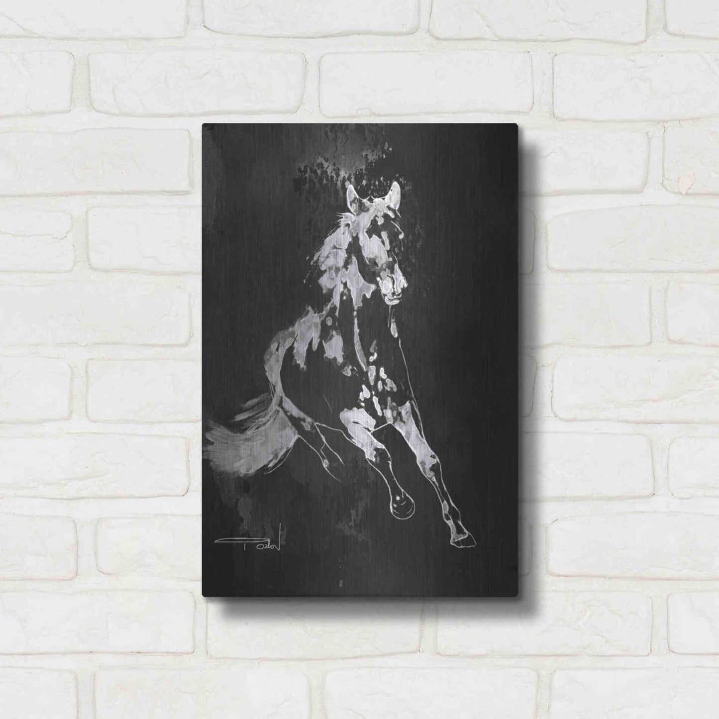 Luxe Metal Art 'Wild Running Horse 2' by Irena Orlov, Metal Wall Art,12x16