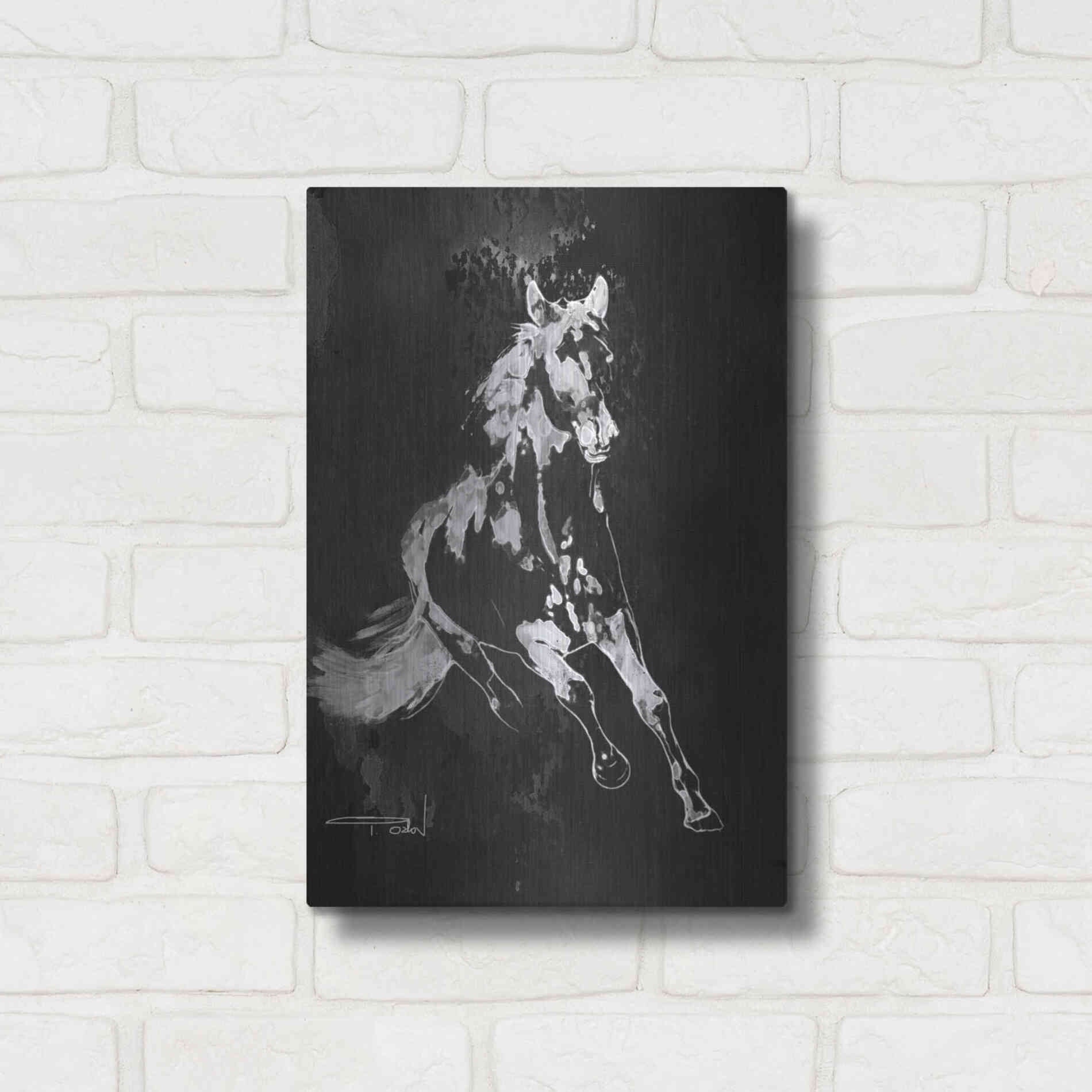 Luxe Metal Art 'Wild Running Horse 2' by Irena Orlov, Metal Wall Art,12x16