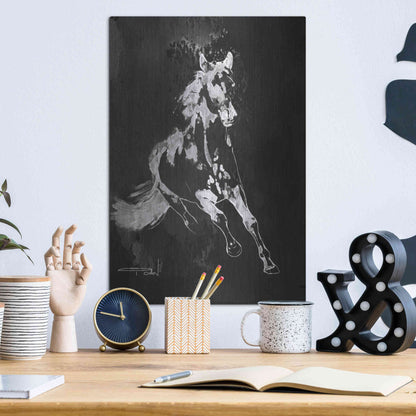 Luxe Metal Art 'Wild Running Horse 2' by Irena Orlov, Metal Wall Art,12x16