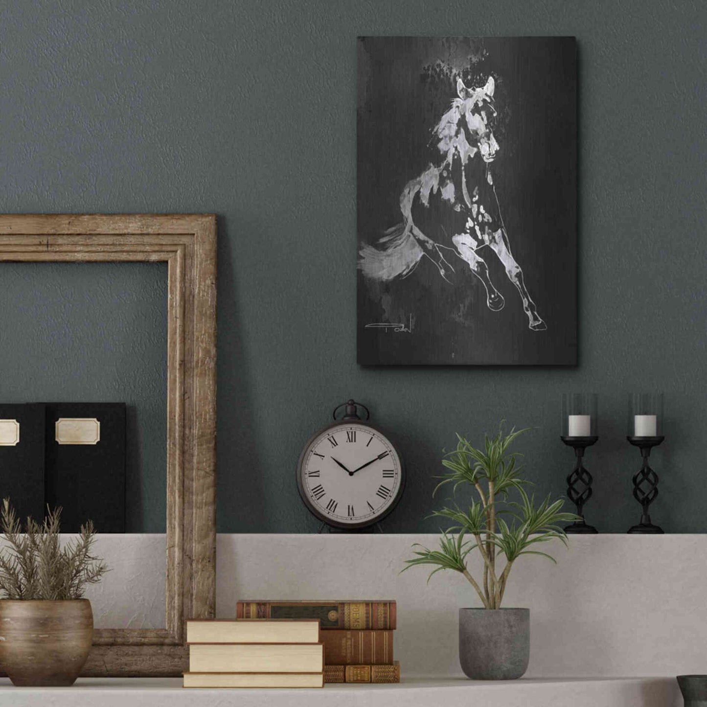 Luxe Metal Art 'Wild Running Horse 2' by Irena Orlov, Metal Wall Art,12x16