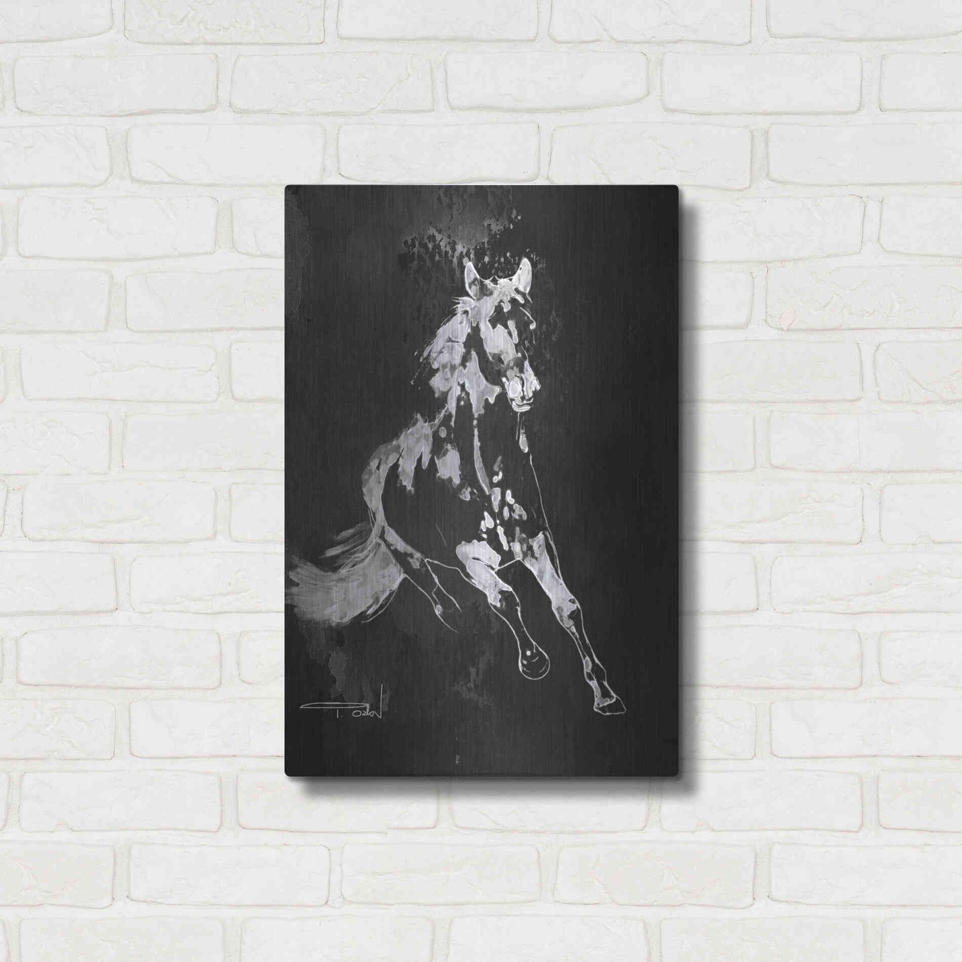 Luxe Metal Art 'Wild Running Horse 2' by Irena Orlov, Metal Wall Art,16x24