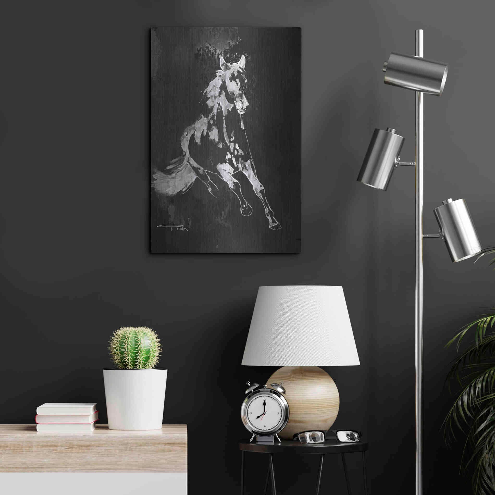 Luxe Metal Art 'Wild Running Horse 2' by Irena Orlov, Metal Wall Art,16x24