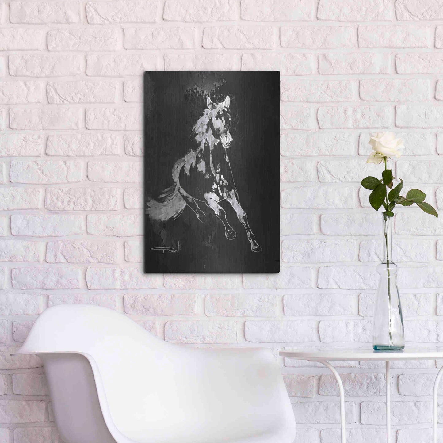 Luxe Metal Art 'Wild Running Horse 2' by Irena Orlov, Metal Wall Art,16x24