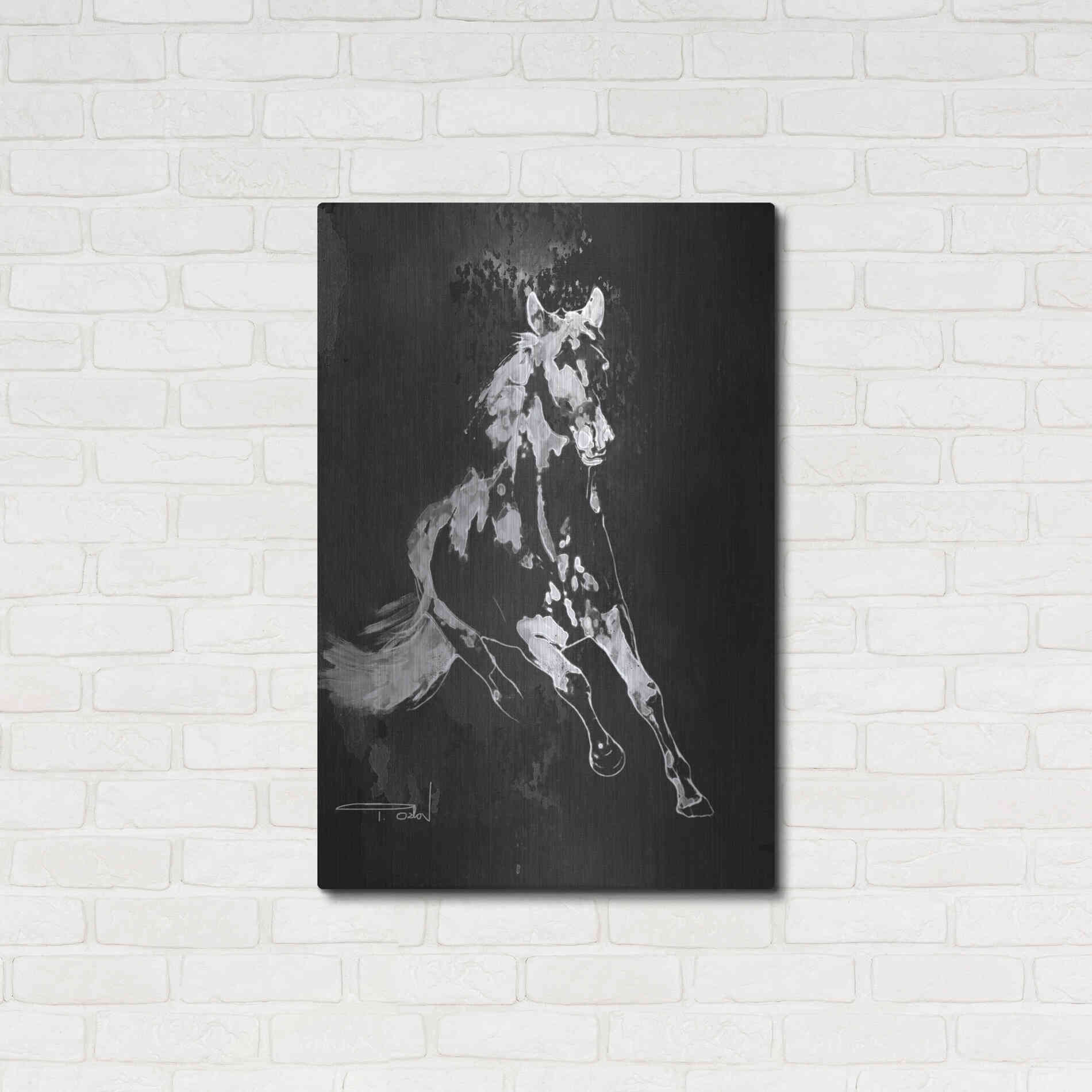 Luxe Metal Art 'Wild Running Horse 2' by Irena Orlov, Metal Wall Art,24x36