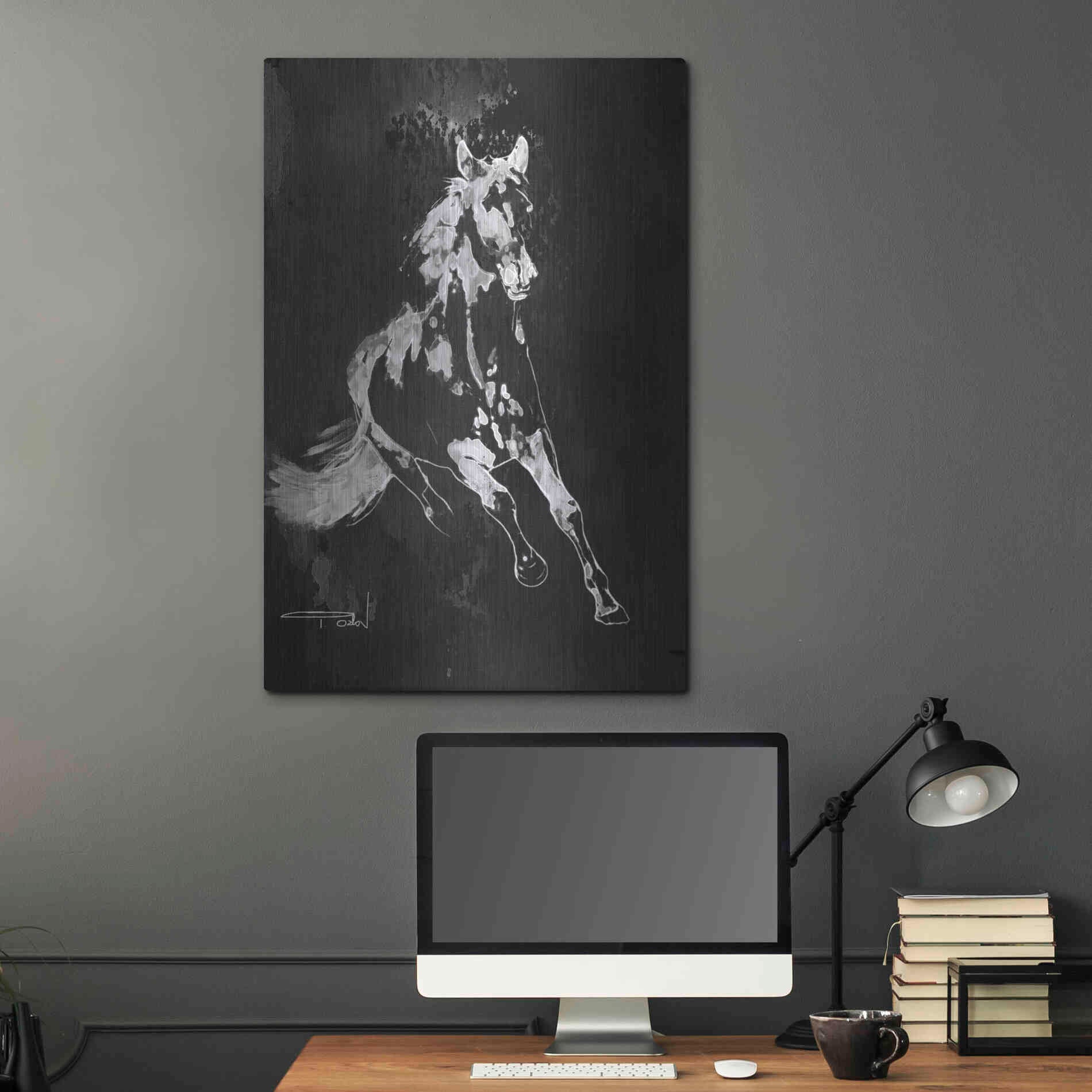 Luxe Metal Art 'Wild Running Horse 2' by Irena Orlov, Metal Wall Art,24x36